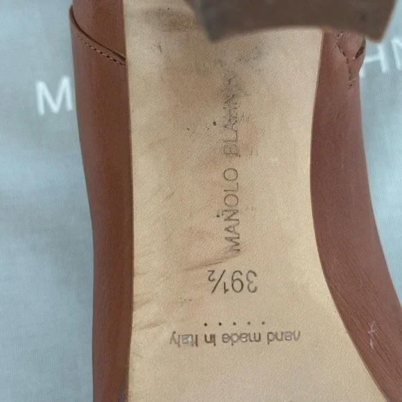 Manolo Blahnik Brusta Brown Leather Ankle Boots - Picture 6 of 8